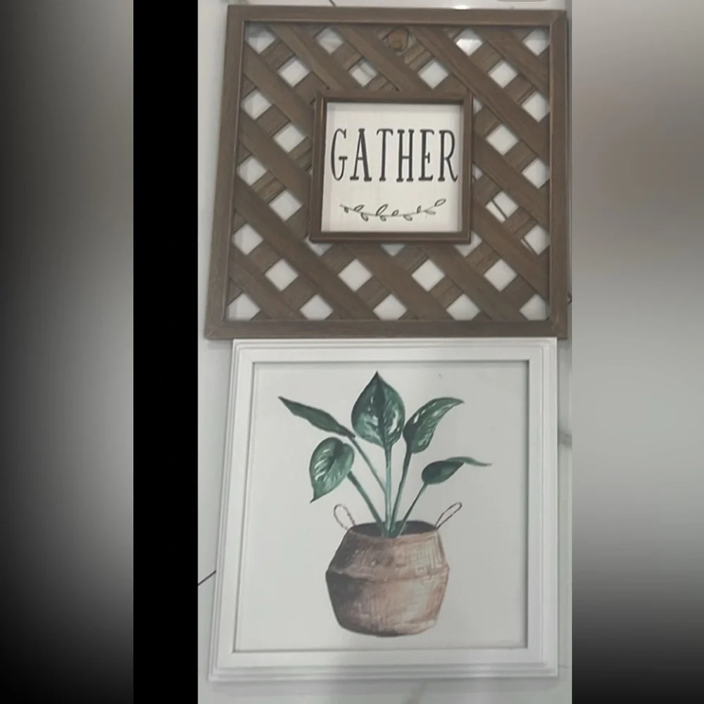 Hobby Lobby Home Decor Art Bundle of leaf and plant hanging art frames